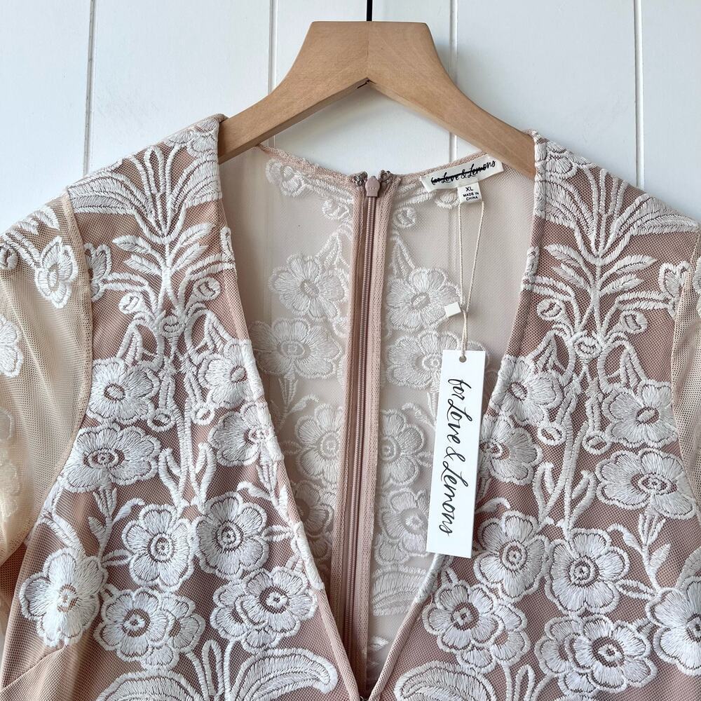 For Love and Lemons mini dress mesh embroidered floral embroidery - Picture 8 of 11